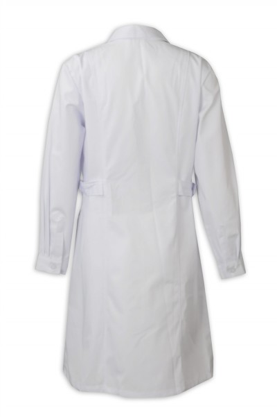 SKNU011 produces group medical body robes to provide doctor skirts and long-body doctor skirts, and the price of medical body robe manufacturer Shute doctor skirts side view